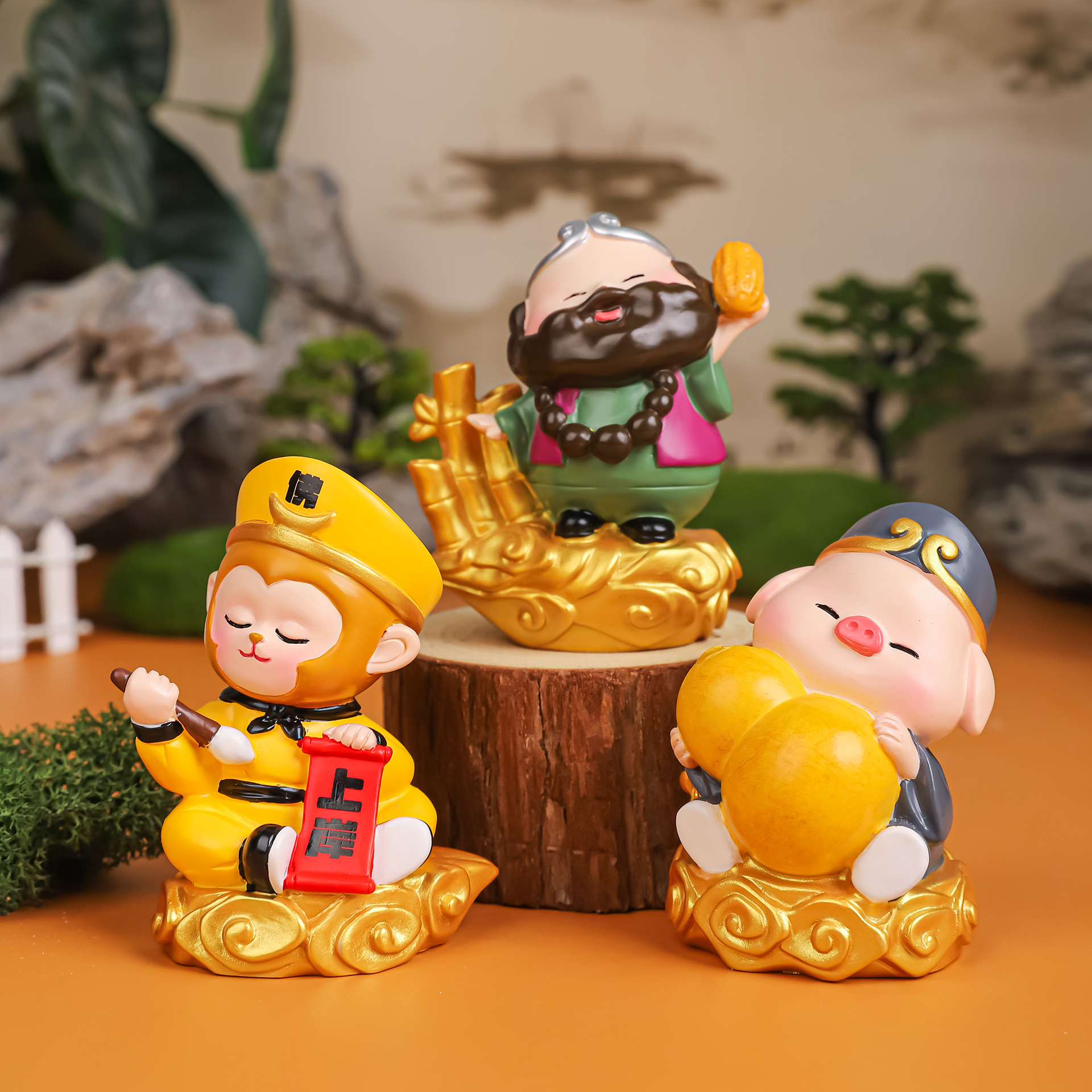 经典西游记师徒四人摆件孙悟空手办人物模型人偶猪八戒唐僧马全套