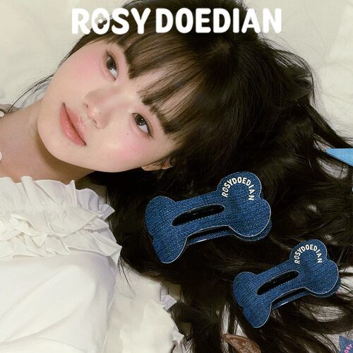 ROSYDOEDIAN撇起系列牛仔蓝骨头发抓发夹发卡女款后脑勺发抓大号