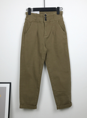 银轩抓毛牛仔裤女600968显瘦遮胯哈伦裤秋冬新款休闲裤百搭九分裤