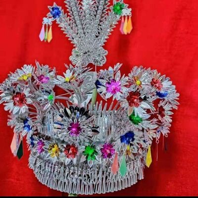 银饰帽子各种各样,特色工艺,瑶族特色工艺侗族爆款新款演出头饰