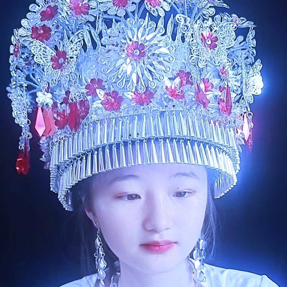 银饰帽子各种各样,特色工艺,瑶族特色工艺侗族爆款新款演出头饰