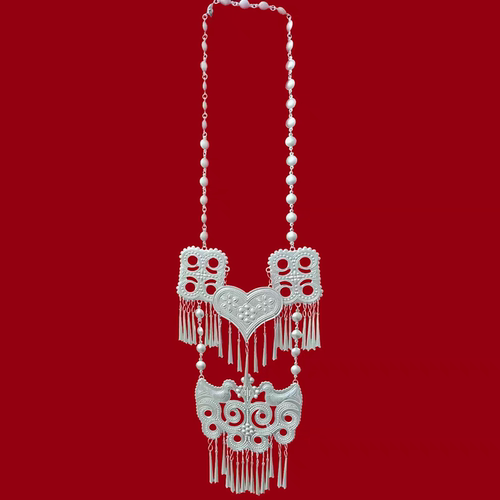 彝族风仿银项链吊坠彝文化服装配饰节日婚庆旅游摄影纪念饰品