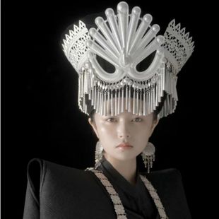 彝族头饰发簪少数民族帽子新款苗族头饰云南彝族少数名族风帽子