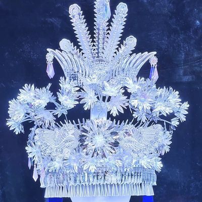 苗族侗族银饰帽子少数民族舞蹈演出服头饰