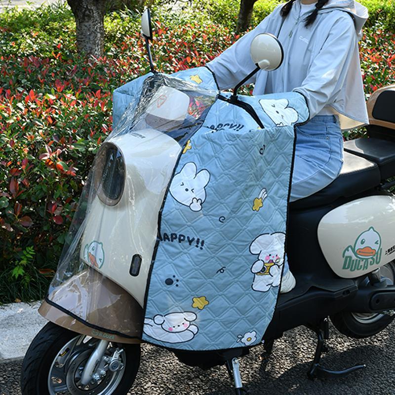 护腿可收纳四季通用电瓶摩托车加大防风被耐用透明中控防雨罩挡风