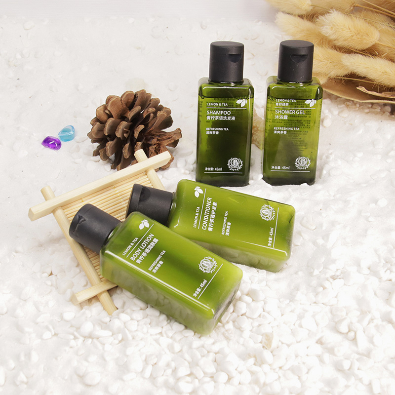 BASINUB青柠绿茶酒店一次性洗护套装高端民宿洗发水沐浴液套装