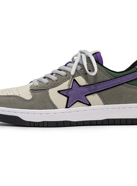 百搭休闲 轻松舒适 防滑耐磨 低帮 板鞋 男女同款 灰紫