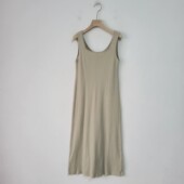 日单春秋季 日系包臀长裙 修身 纯色气质针织背心式 连衣裙女显瘦无袖