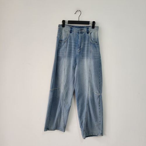 5款日单复古高腰直筒牛仔裤女夏季九分裤浅蓝色小众显瘦通勤裤