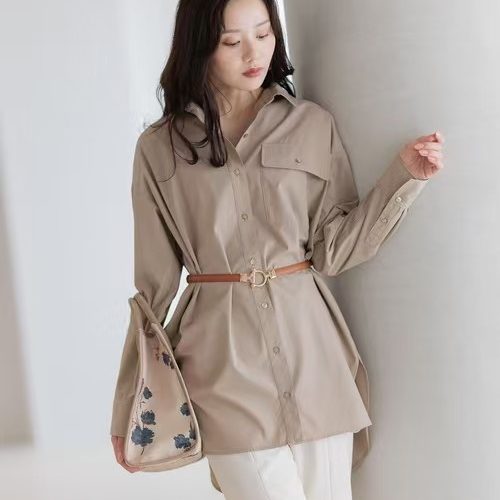 日单春秋季慵懒风休闲松弛感慵懒中长款纯色气质衬衫新款工装风女,女装/女士精品,汉服上装,淘宝优惠券,粉丝福利购,淘宝优惠卷