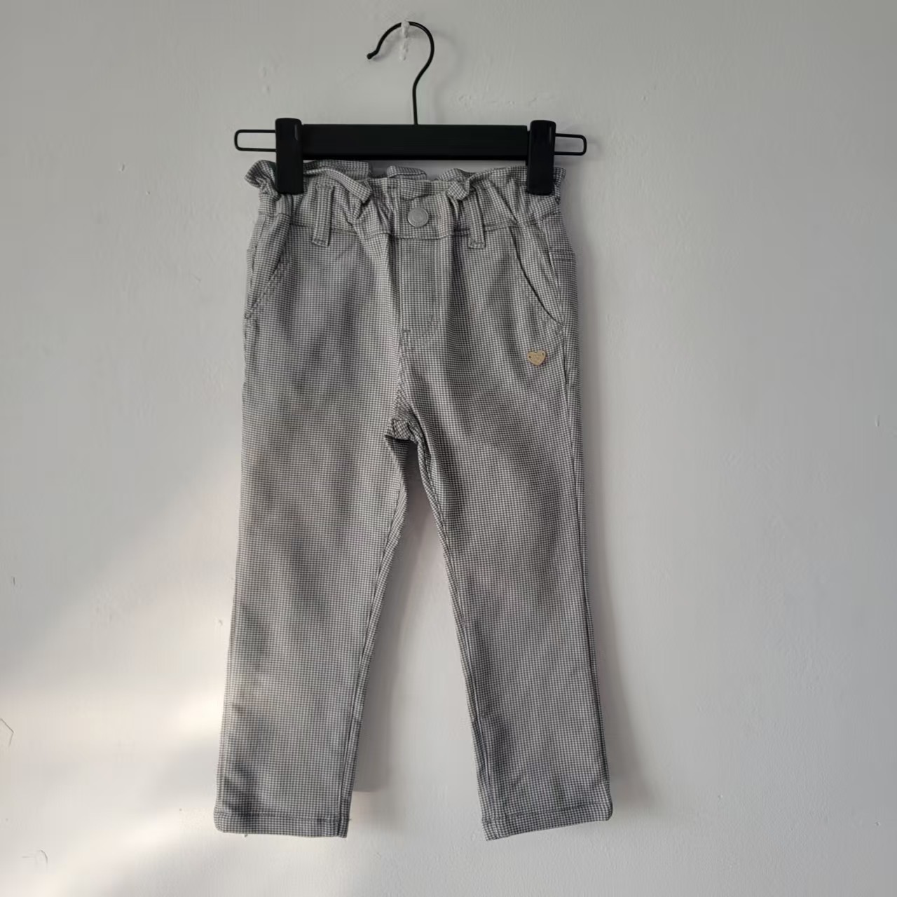 多色日单女童秋冬款加绒修身千鸟格长裤女童纯色舒适时尚小裤裤