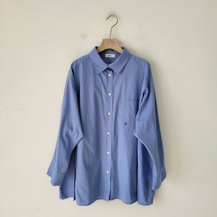宽松通勤单排扣上衣 衬衫 6款 日单简约中性风淡蓝色长袖