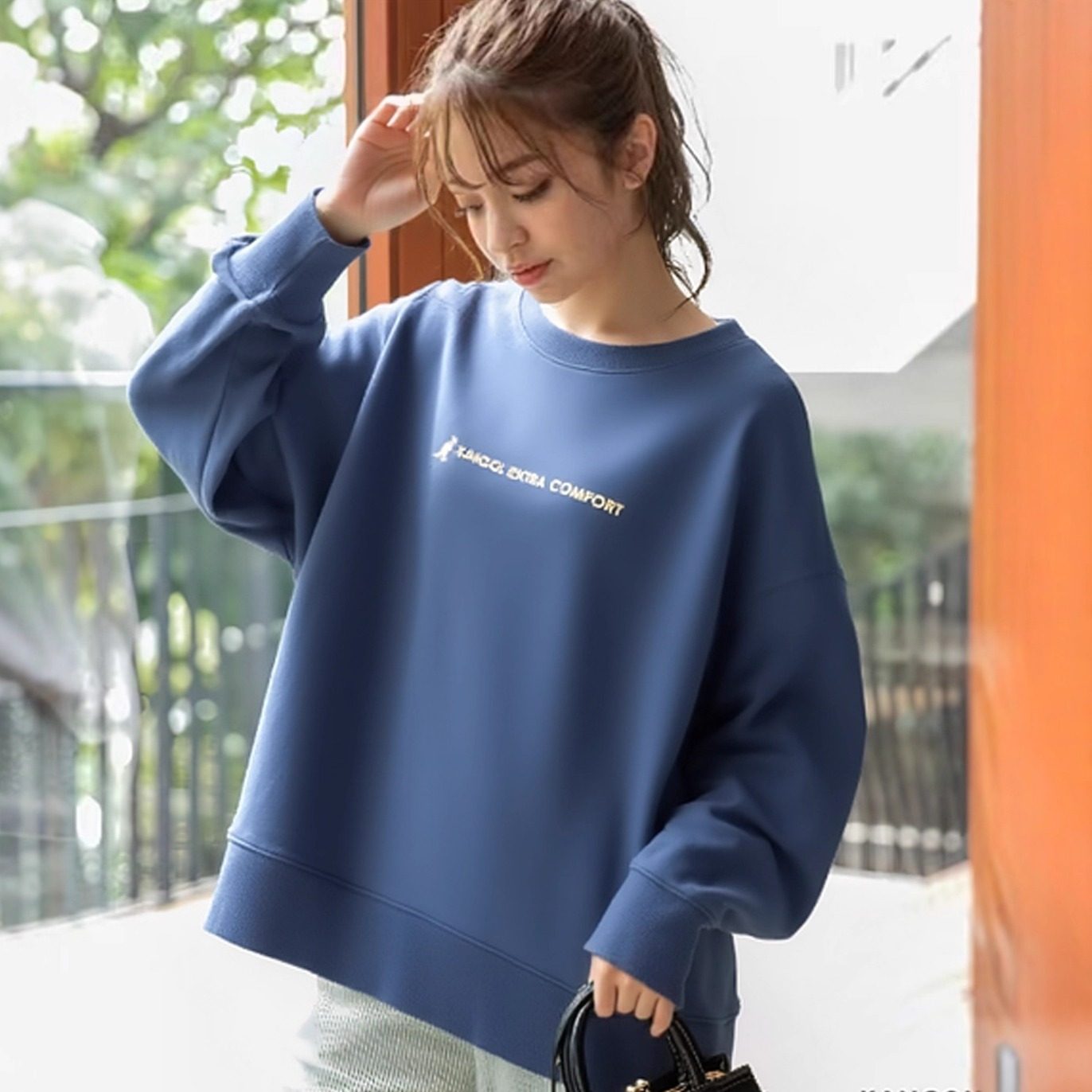 出口日本春季圆领鱼鳞毛圈休闲慵懒风圆领套头卫衣女长袖宽松上衣