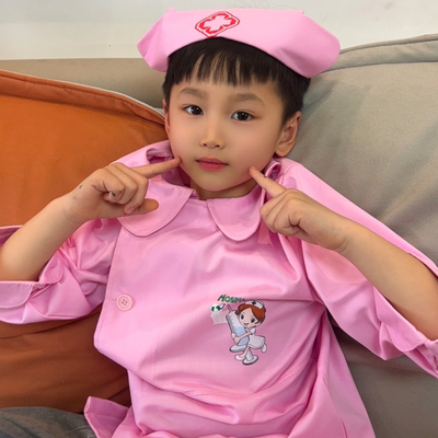 儿童纯棉医生护士服小孩子白大褂手术服六一幼儿园角色扮演服装
