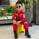 纯棉儿童消防服装 万圣节演出服幼儿摄影服角色扮演职业套装