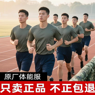 正品体能训练服男夏透气速干短袖体能训练服套装运动上衣t恤短裤