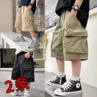 薄款 新款 五分裤 短裤 潮流 子中裤 夏季 男孩多口袋裤 男童工装 儿童夏装