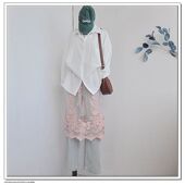 24新款 单层粉色网纱刺绣蕾丝屁帘裙帘围裙腰封裙叠穿罩裙半裙中长