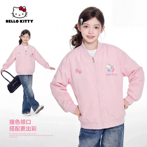 Hellokitty春季新款女童双面穿休闲外套中大童棒球服AC6128MK704