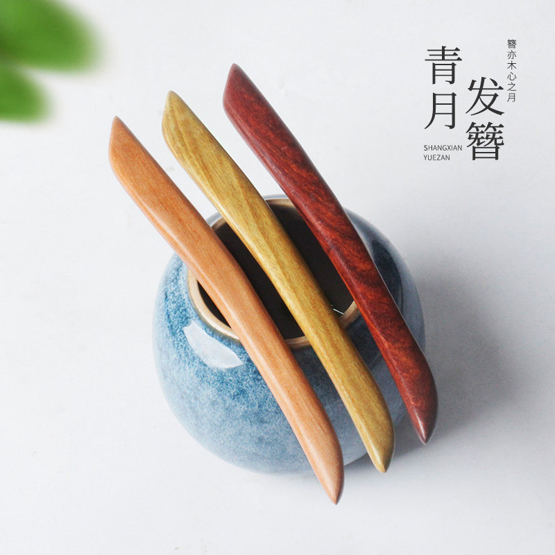 桃木簪子手工制作成品简约现代高级感古风发钗后脑勺盘发簪女头饰