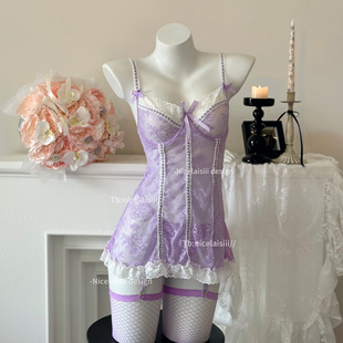 Nicelaisiii奶芋蛋糕 蕾丝纯欲吊带睡裙性感聚拢小胸友好约会睡衣