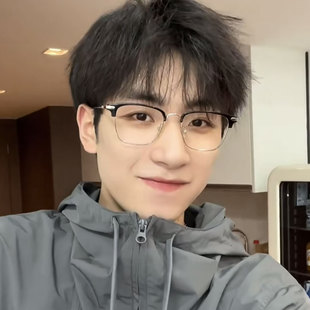 斯文半框眼镜框男潮痞帅近视可配度数眼镜架女高级感防蓝光平光镜