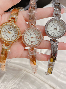 贝母金色镶钻珍珠手表优雅气质女士手表复古轻奢石英表  A150