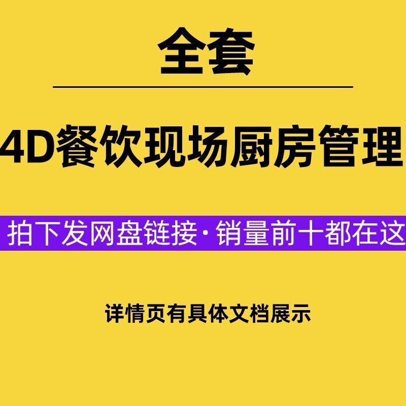 4D餐饮厨房现场管理标识展板标签责任卡5S看板资料表格制度素材