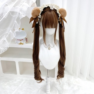 纤韵佳人全头套女75cm长卷发蜜茶色jk甜美减龄网红Lolita萝莉假发