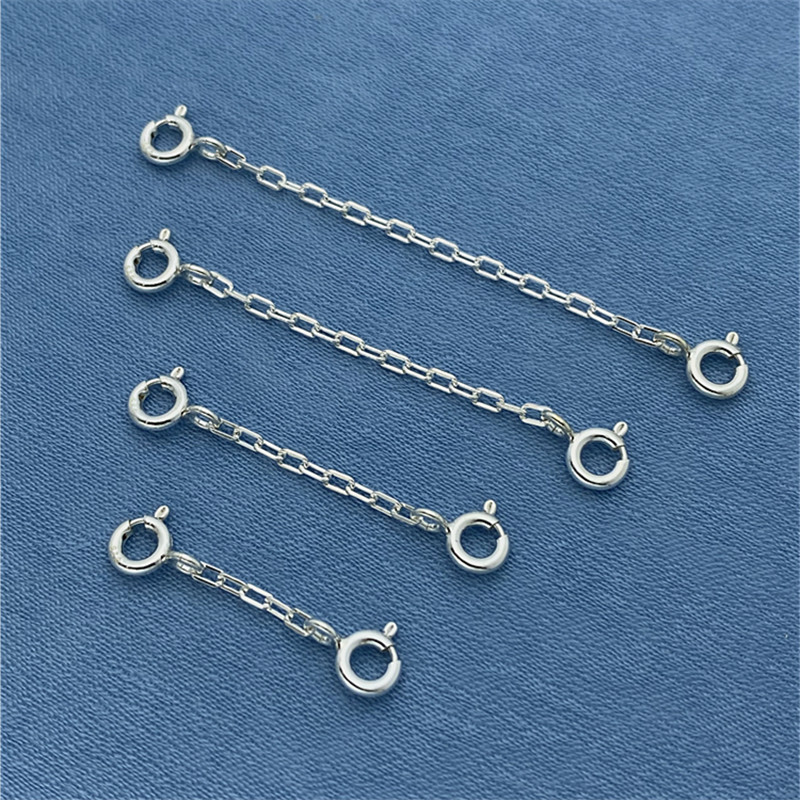 s925纯银项链延长链加长链手工diy手链双扣接头扣子细方形十字链,饰品/流行首饰/时尚饰品新,链条,淘宝优惠券,粉丝福利购,淘宝优惠卷