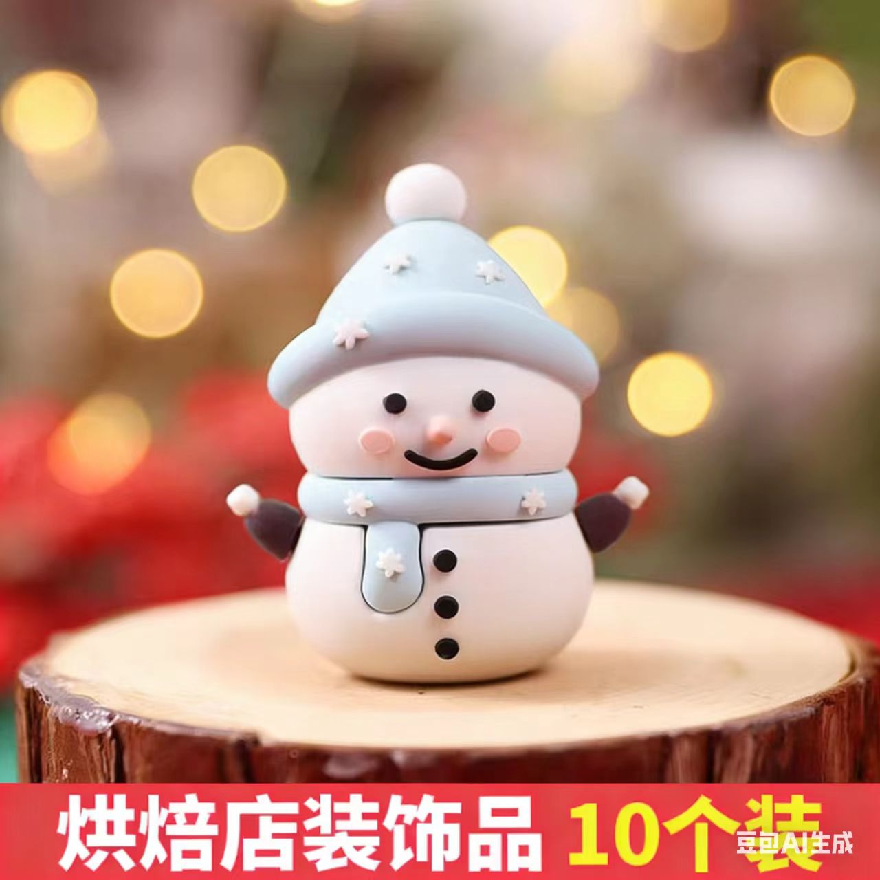 2025圣诞节蛋糕装饰卡通可爱kt猫雪人摆件雪花圣诞快乐小插旗插件