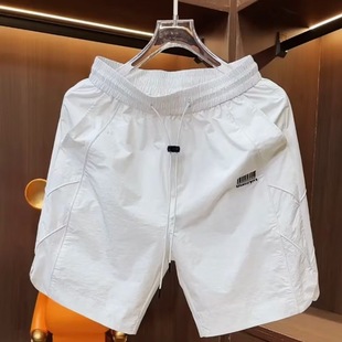 男潮流百搭宽松运动冰丝五分裤 打孔透气速干休闲短裤 薄款 欧货夏季