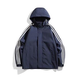 冲锋衣外套男士外衣春季休闲薄款连帽防水春装上衣服春秋款夹克衫