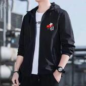 薄款 男士 外套春秋季 连帽防风冲锋衣休闲运动上衣服潮男生风衣夹克