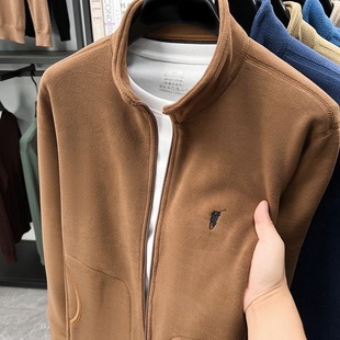 加厚保暖休闲立领外套 卫衣冬季 清仓捡漏抓绒衣男士 双面摇粒绒开衫