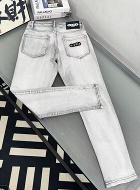 拉链+刺绣+修身+小脚+时尚+春秋