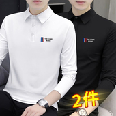 体恤有领帅气打底衫 长袖 秋衣 潮流翻领Polo衫 秋装 T恤男春秋季 韩版