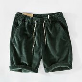 短裤 男夏季 ins日系复古灯芯条绒潮牌男士 工装 耐脏耐磨休闲五分裤