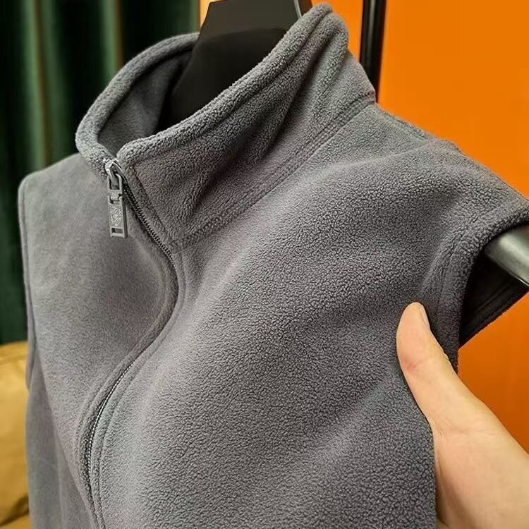 外贸男装加绒马甲男冬季保暖时尚立领开衫外套无袖摇粒绒无袖背心,男装,常规马甲,淘宝优惠券,粉丝福利购,淘宝优惠卷