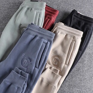 潮牌余文乐运动裤男休闲裤束脚裤陈冠希纯棉刺绣裤子男士长裤宽松