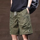 短裤 休闲多口袋马裤 男夏季 工装 薄款 冰丝速干中裤 五分运动美式 潮牌