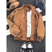 春秋季 复古飞行员感廓夹克飞行春季 立领高级宽松上衣外套 短款 美式