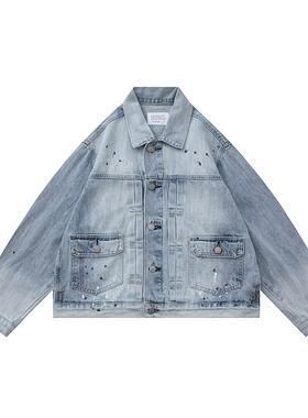 GentryPro牛仔外套男漆点设计2026春季新款中性潮牌休闲宽松夹克
