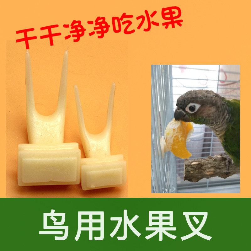 鹦鹉鸟用水果叉塑料 鸟笼配件鹦