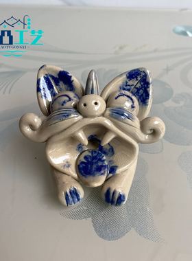 凹凸工艺云南丽江文创瓦猫手办摆件手工捏制大理特色陶瓷工艺礼物