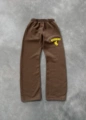 Brown Embroidered Sweatpants
