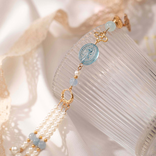 旗袍挂饰压襟汉服配饰禁步清冷风蓝色新中式 腰佩女