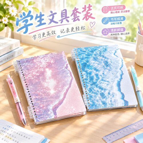 开学季学生好物斑马中性笔笔记本