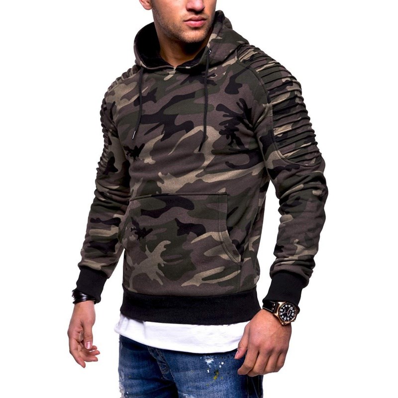 Men hoodies sweatshirt boy camouflage tops tracksuit hooded