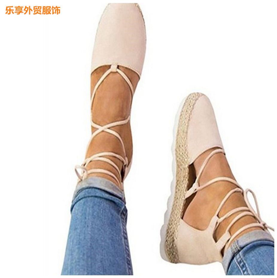 Sls cross straps flat heel rope women's shoes